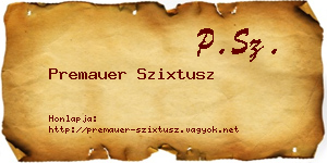 Premauer Szixtusz névjegykártya